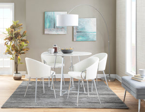English Elm Chair with Silver Metal Frame and Padded Faux Leather Seat for Modern Dining Spaces B202P471300