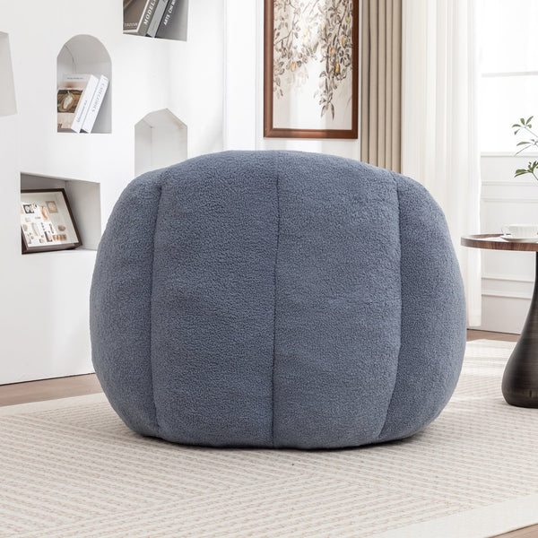 English Elm Bean Bag Chair Oversized Faux Fur Memory Foam Lounge Seat for Dorm or Living Room Light Blue W2200P302144