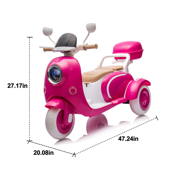 English Elm 12v Dual Motor Two Seater Kids Electric Motorcycle with Bluetooth Led and Foldable Adult Seat W1578P283697