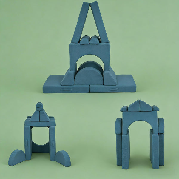 English Elm Soft Foam Climbing Blocks 12 Piece Toddler Playset with Plush Velvet Covers T3971P440053