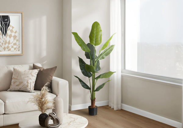 English Elm Artificial Fiddle Leaf Fig Tree 47 Inch Tall Faux Plant with Real Touch Foliage B2710P220044