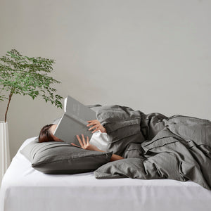 English Elm 3-piece Cal King Pintuck Pleated Microfiber Comforter Set Soft Washed Tailored Bedding Grey B035P463228