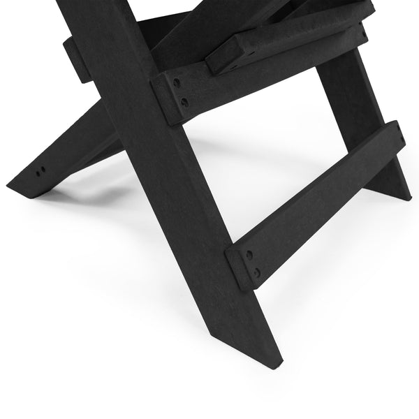 English Elm Coastal Bay Recycled Hdpe Folding Bistro Chair for Patio and Balcony Use Black B2745P409662
