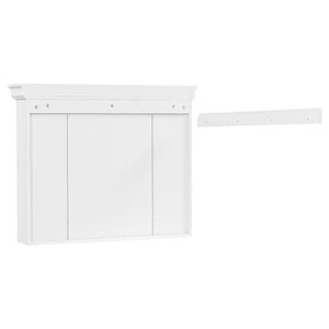 English Elm 35'' 35' 35'' x 28'' Wall Mounted Medicine Cabinet with Mirror Door, Modern MDF Storage with Towel Rod White N710P196545K