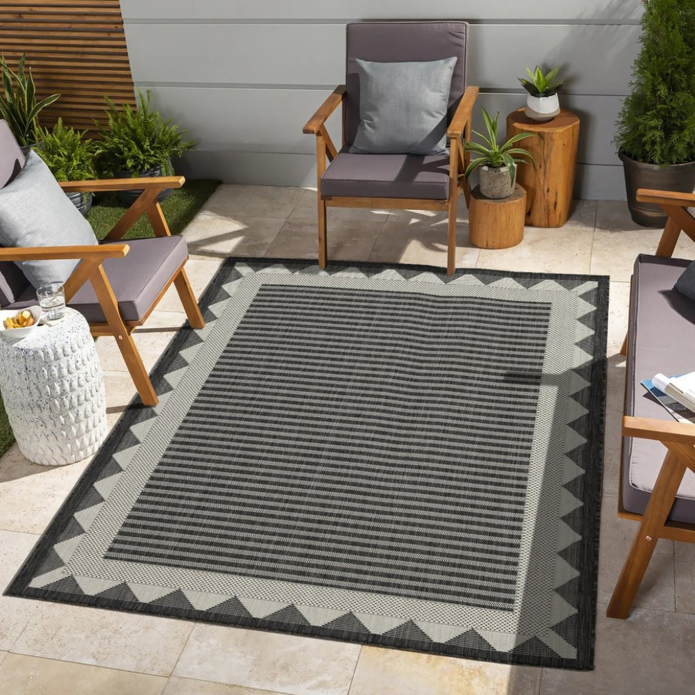 English Elm Sunshine Anthracite 7'10" X 10'3" Indoor/Outdoor Area Rug - Durable, Stylish, Kid & Pet Friendly! B186P198892-GIGA