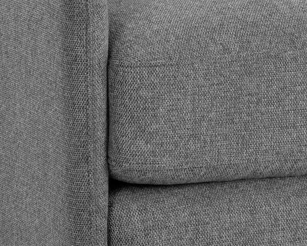 Sunpan Marcela Modern Swivel Lounge Chair in Belfast Koala Grey with Antique Brass Base for Chic Relaxation