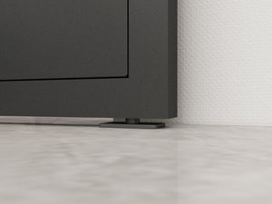 English Elm 30 in Matte Black Steel Sliding Barn Door Frosted Glass Privacy Panel with Hardware B2763P483213