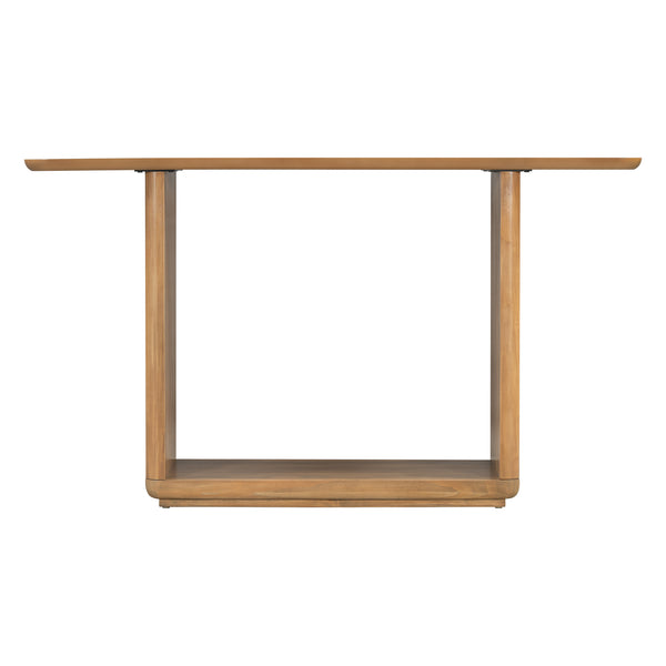 English Elm Mirod Acacia Veneer Console Table with U-base and Curved Edges for Entryway Natural N760P237958N
