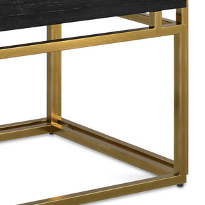 English Elm Macy Black & Gold 2-Pc Nesting Tables — Solid Mango Wood Tops, Metal Frame, Modern End Tables B136P203440