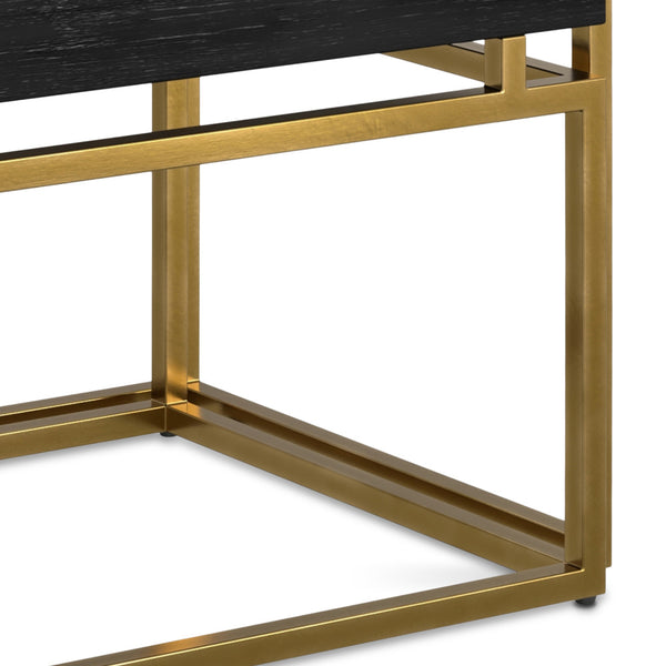 English Elm Macy Black & Gold 2-Pc Nesting Tables — Solid Mango Wood Tops, Metal Frame, Modern End Tables B136P203440
