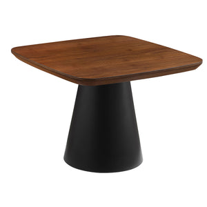 English Elm Duncan Walnut Veneer Two-piece Nesting Coffee Set with Matte Black Conical Bases B062S01486