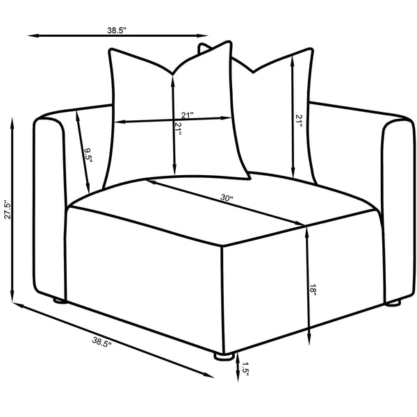 English Elm Amherst Grey Corner Chair With Accent Pillow - Modern Comfort, Versatile Design For Any Space B062P358231