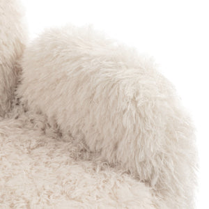 English Elm Criss Cross Swivel Chair Fluffy Lamb Wool Fleece Ergonomic Seat for Home Office W3248P424651