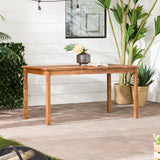 English Elm Walker Edison - Contemporary Slat-Top Acacia Wood Outdoor Dining Table - Brown