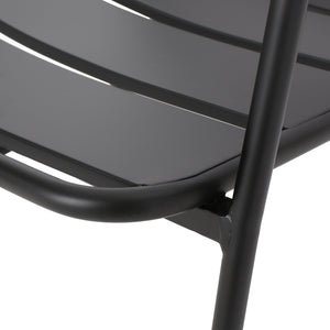 English Elm Christopher Knight Home® - CONRAD Chair with Sleek Iron Frame, Comfortable Curved Seat, Durable Outdoor/Indoor Accent Seating Matte Black 65197.00BLK