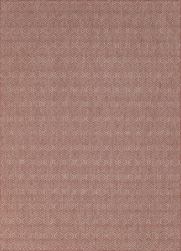 Unique Loom Outdoor Trellis Deco Trellis Machine Made Trellis Rug Rust Red, Ivory 8' 0" x 11' 4"