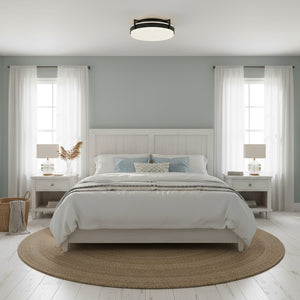 English Elm 12 Inch Led Flush Mount Ceiling Light Dimmable Selectable Color Temperature Glass Diffuser B370P399051