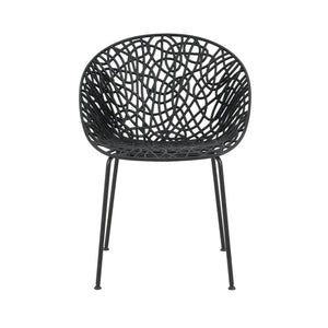 English Elm Christopher Knight Home® - Neiman Outdoor Dining Chair Set of 2 with Weather-Resistant Iron Frame and Perforated Diamond Design Black N775P256374B