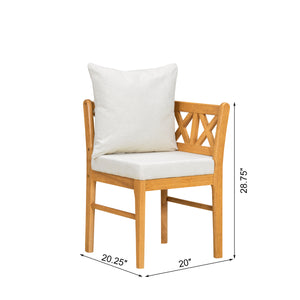 English Elm Farmhouse Solid Rubberwood Dining Chairs Set of 2 with Breathable Rattan Weave — Quiet Luxury Design Natural,White N842P294503A