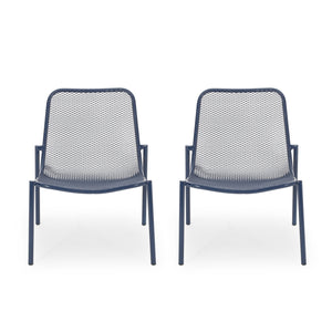 English Elm Christopher Knight Home® - KINCAID Hand-Crafted Iron Dining Chair Set of 2 with Durable Finish, Compact Modern Design, Assembly Required Navy 65200.00NBLU