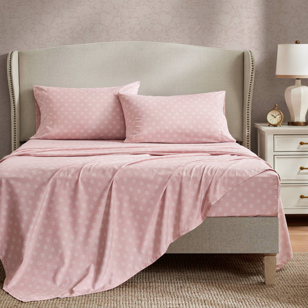 English Elm 7-piece King Reversible Floral Comforter Set Blush Romantic Boutique Bedroom Ensemble B035P408237