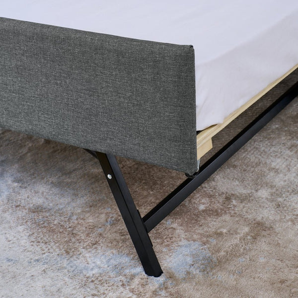 English Elm Twin Size Upholstery Sofa Bed With Led Lighting, Wireless Charging & Storage Trundle For Modern Living W1413S00057-GIGA