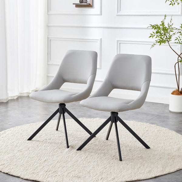 English Elm Dining Chairs Set Of 2 - Stylish Swivel Kitchen Chairs With High Back, Gold-Mesh Leather & Comfort W3493P347180