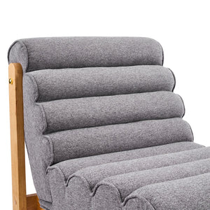 English Elm Fluffy Shearling Accent Chair Plush Tiered Back Solid Wood Frame Cozy Reading Nook Dark Gray,Natural N767P366257G