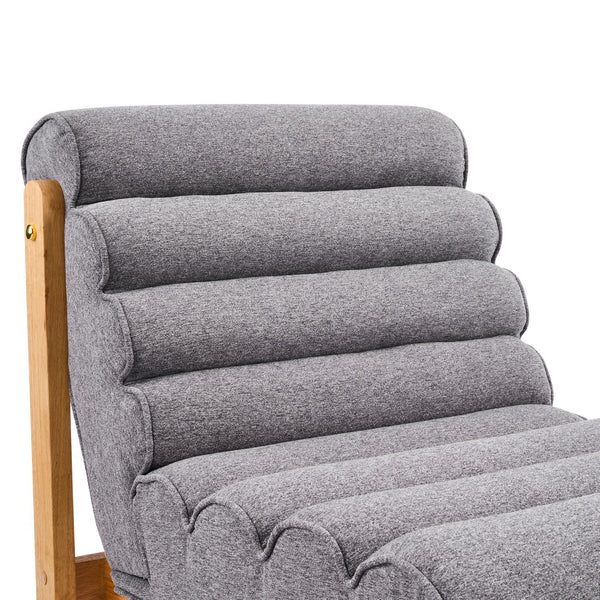 English Elm Fluffy Shearling Accent Chair Plush Tiered Back Solid Wood Frame Cozy Reading Nook Dark Gray,Natural N767P366257G