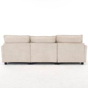 English Elm Modular Velvet Sofa - Luxurious U-Shaped Couch With Ottoman & Pillows, Perfect For Living Rooms W2705S00021-GIGA