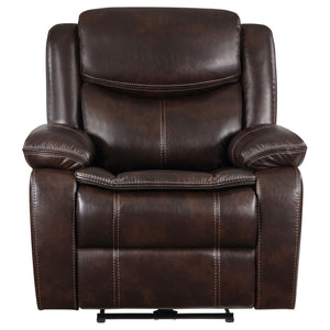 English Elm Salerno Faux Leather Power Recliner Club Chair with Usb Port and Accent Stitching Dark Brown B062P451789