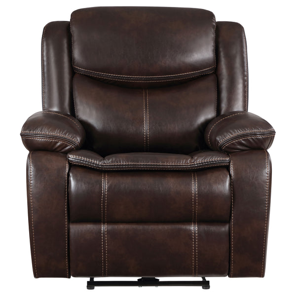 English Elm Salerno Faux Leather Power Recliner Club Chair with Usb Port and Accent Stitching Dark Brown B062P451789