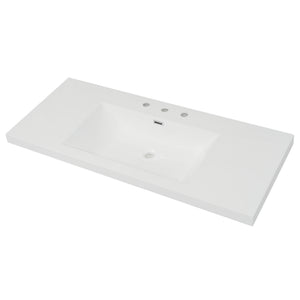 English Elm Christopher Knight Home® - 48" 47.25" Resin Vanity Top Bright White with 3-Hole 8" Faucet Prep, Overflow, Durable Drop-In/Undermount N759P337622K