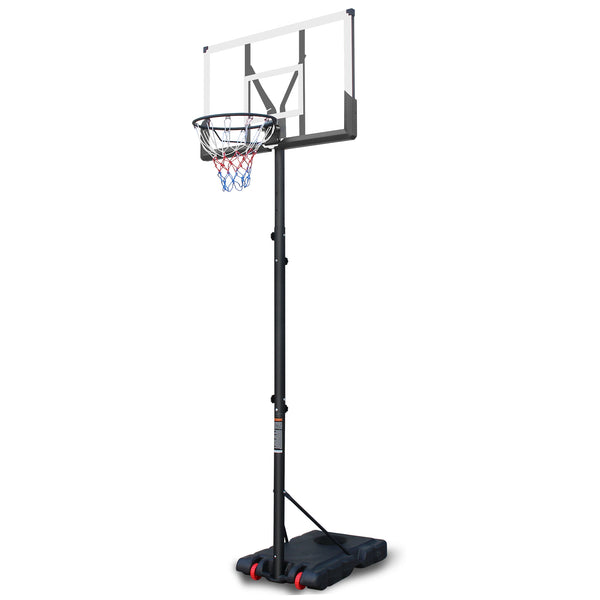 English Elm Use Adjustable Polycarbonate Basketball Hoop System with Steel Frame and Portable Base W1408P295941