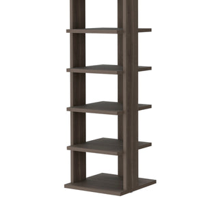 English Elm Grey Grey Walnut 7-Tier Tall Vertical Shoe Rack with Bright Finish, Sturdy Wood Frame, Space-Saving B062P373788