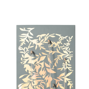 English Elm 30.71"h Gray Metal Leaf Panel Outdoor Wall Fountain with Led Backlit Cascade Spouts N765P355061G