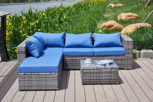 English Elm Patio Sofa With All-Weather Cushions For Stylish Outdoor Relaxation And Entertaining Spaces B205S00063-GIGA