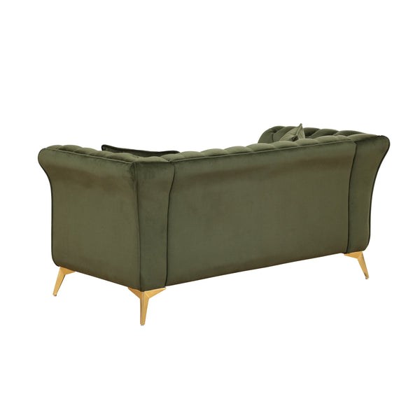 English Elm 102 Inch Linen Modular Sectional Sofa with Hidden Storage and Cloud Cushion Comfort Green W1099S00175