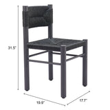 Iska Dining Chair - Set of 2 Black 704049 Zuo Modern