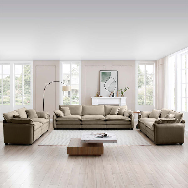 English Elm Modern 3-Piece Sofa Set In Tan Corduroy - Stylish & Comfortable Seating For Any Living Space! W714S00714