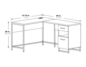 OSP Home Furnishings Hagney Lane L-Shape Desk Farm Oak