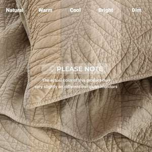 English Elm Full/queen Garment Washed Cotton Quilt Set Soft Neutral Farmhouse Bedroom Bedding Linen B035P496594