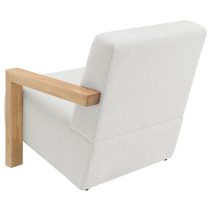 English Elm Bryant Ivory Boucle Accent Arm Chair with Sharp Angles, Textured Modern Upholstery for Living Spaces B062P299868