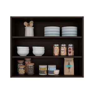 English Elm Natural Oak Wall Mounted Open Shelf Cabinet for Modern Kitchen or Pantry Storage B062P483757