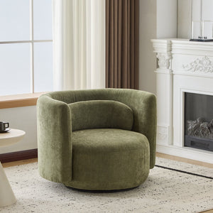 English Elm Christopher Knight Home® - Swivel Contemporary Accent Armchair with Lumbar Pillow, 360° Rotation, Metal Base Durability Green 37.75 L x 33.75 W x 26.5 H N776P368491G