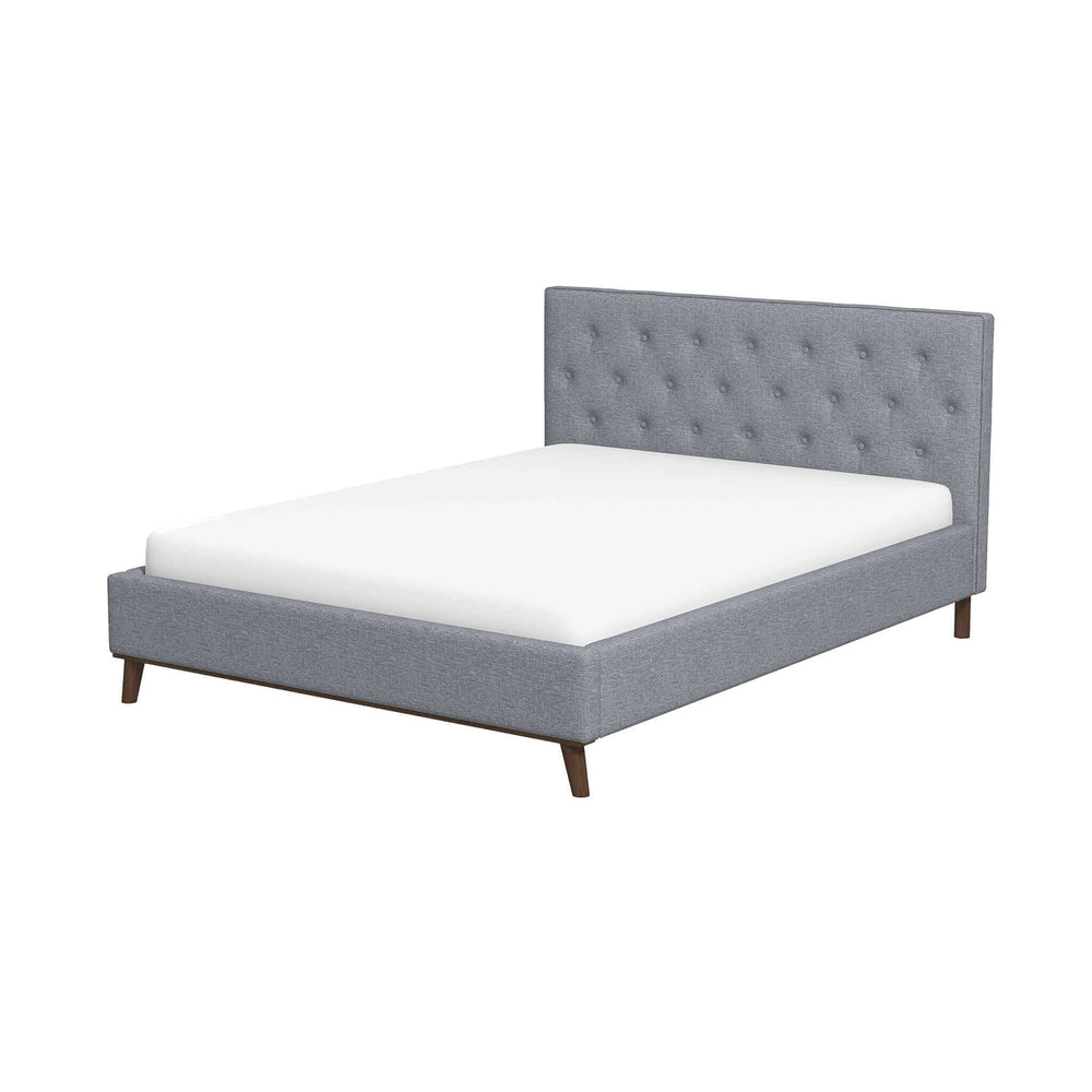 English Elm Ashcroft Furniture - Graceville Velvet Platform Bed – Luxurious King Size With Mid-Century Modern Style & Comfort B183S00083
