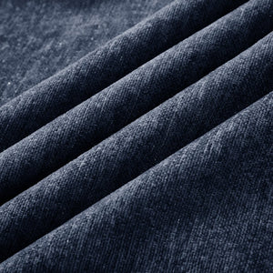 English Elm Elegant Mid Century Two-Seater Sofa Couch With Removable Ruffles, Chenille, Blue Upholstery & Spindle Legs W3041S00252