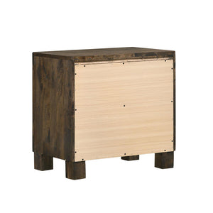 English Elm 2 Chic Two-Drawer Nightstand with Sparkling Acrylic Panels and Faceted Crystal Hardware for Glam Bedrooms Rustic Brown B016P255623