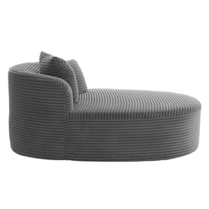 English Elm Swivel Barrel Accent Chair Chenille Tufted Round Club Seat for Living Room Lounge Gray N719S002370E