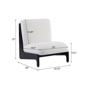 English Elm Scott Living Moda Set of 2 Accent Chairs White Cushion Matte Black Wood Frame N767P356660B